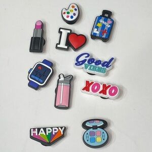 New Colorful crocs Shoe Charms Set 10 piece’s Makeup theme